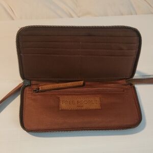 Free People Brown Wallet with Textured Interior